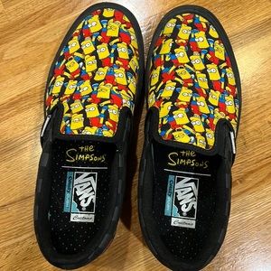 Van’s slip ons custom Bart Simpson mens 6.5 women 8